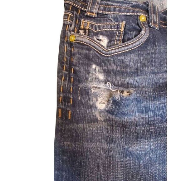 MEK Denim Jeans Womens Oaxaca Boot Cut Distressed Denim N0 Tag Approx Size 28-29 - Picture 8 of 12